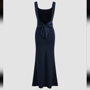NWT Cider Scoop Neckline Solid Bowknot | XS | Navy Blue